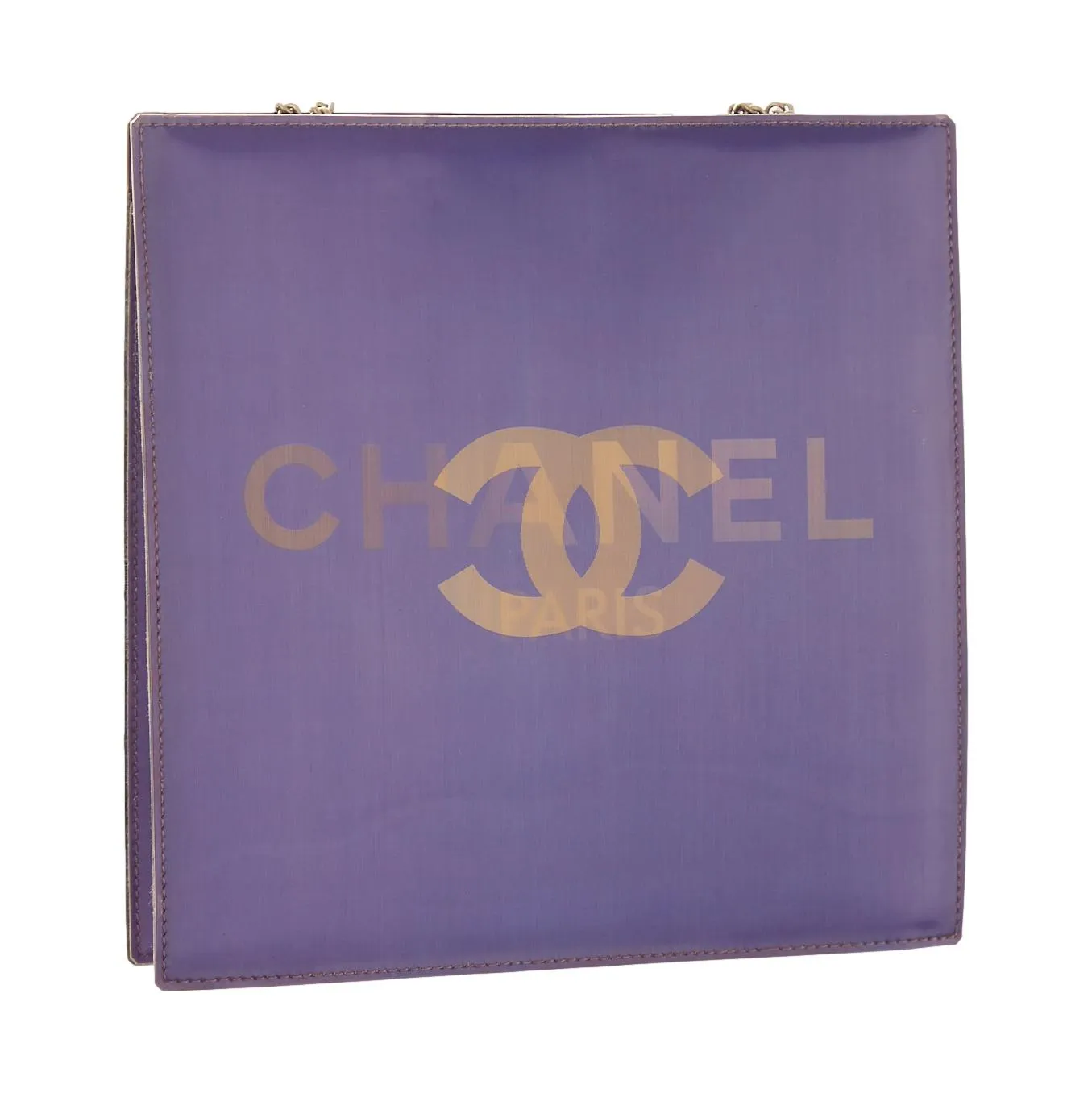 Chanel Purple Holographic Logo Shoulder bag