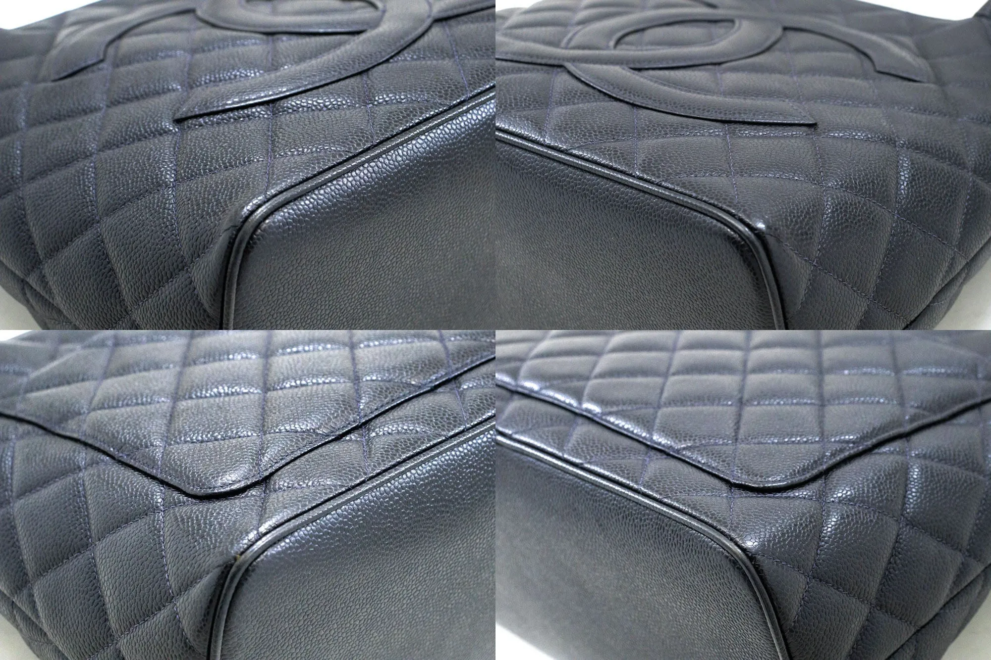 CHANEL Silver Medallion Grained Calfskin Leather Shoulder Bag n64