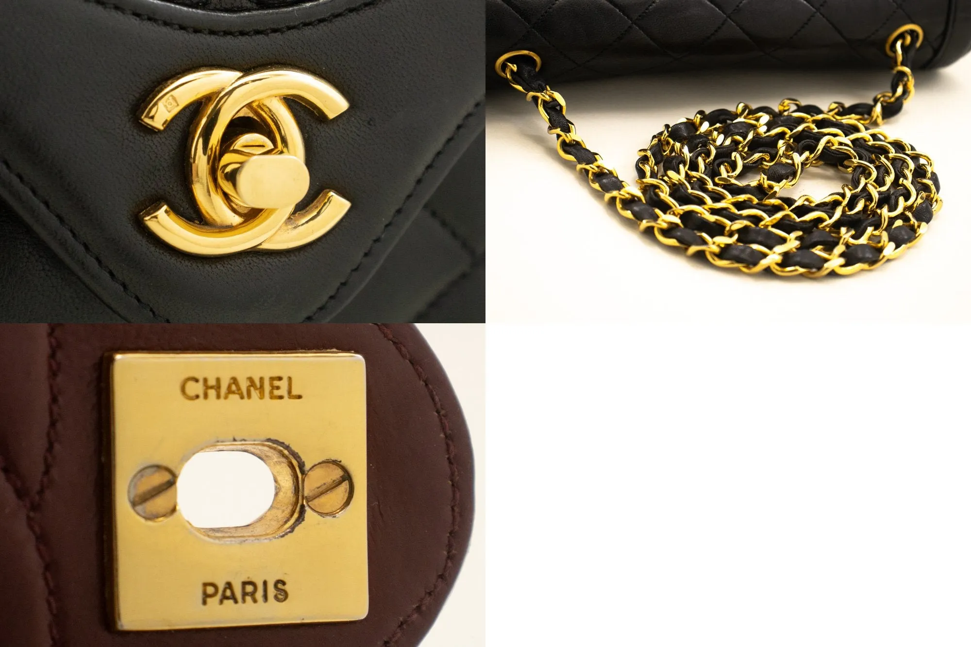CHANEL Small Single Flap Chain Shoulder Bag Black Quilted Lambskin m99