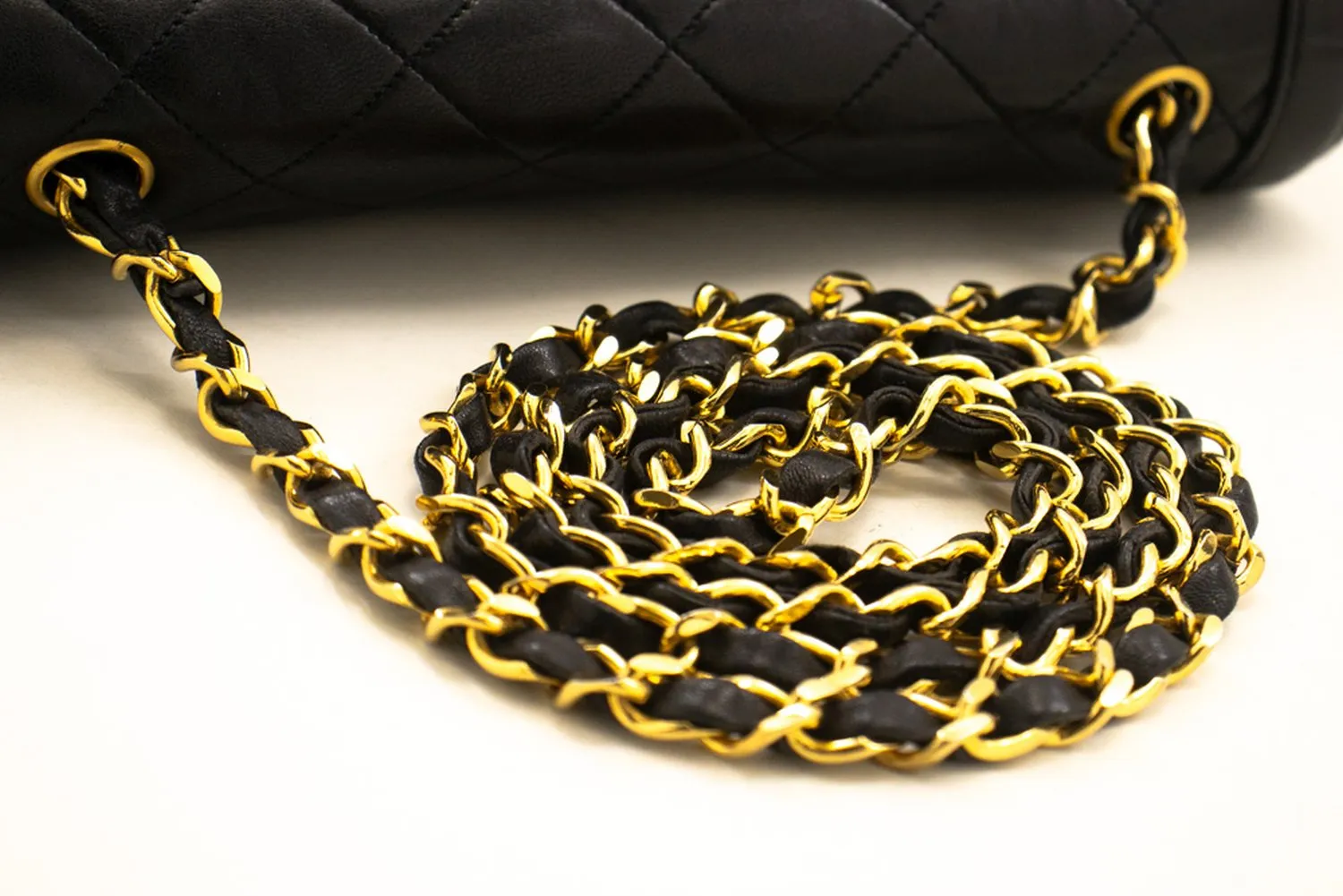 CHANEL Small Single Flap Chain Shoulder Bag Black Quilted Lambskin m99