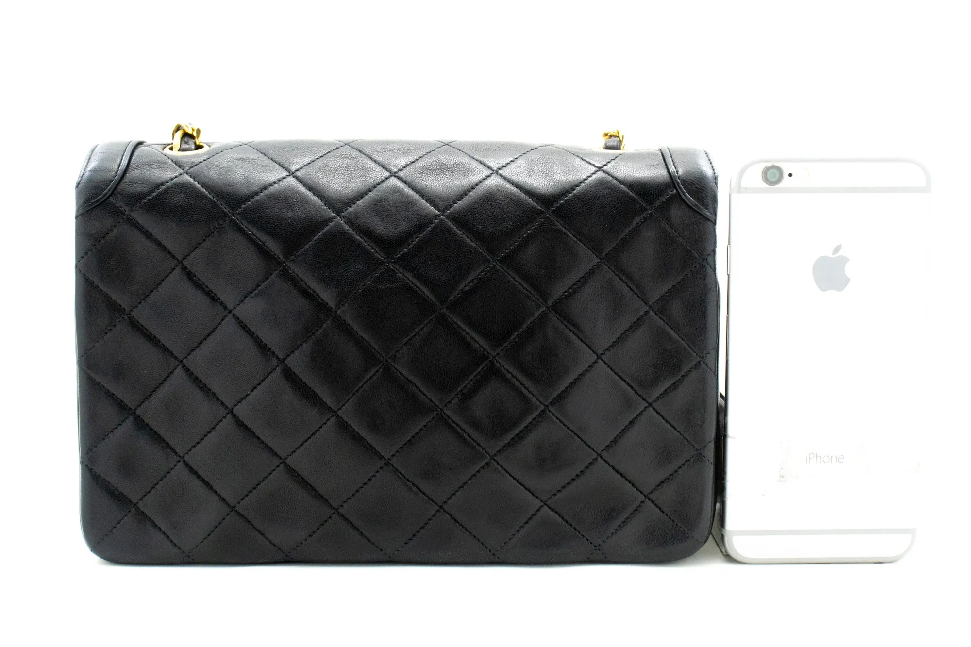 CHANEL Small Single Flap Chain Shoulder Bag Black Quilted Lambskin m99