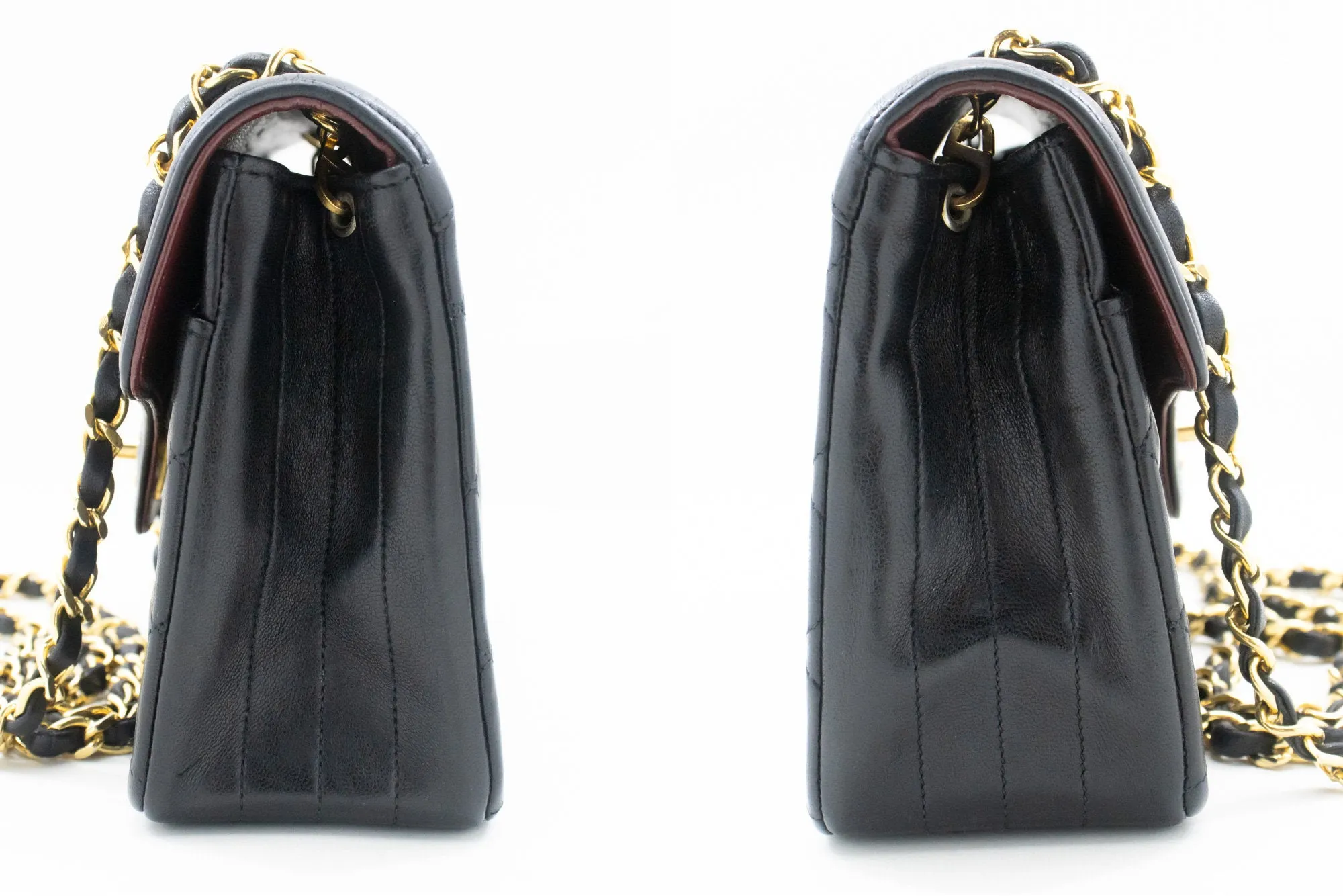 CHANEL Small Single Flap Chain Shoulder Bag Black Quilted Lambskin m99