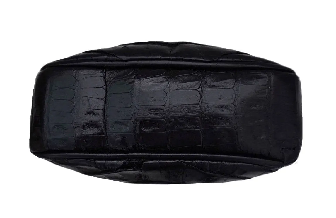 Chanel Vintage Black Crocodile Mini Convertible Clutch