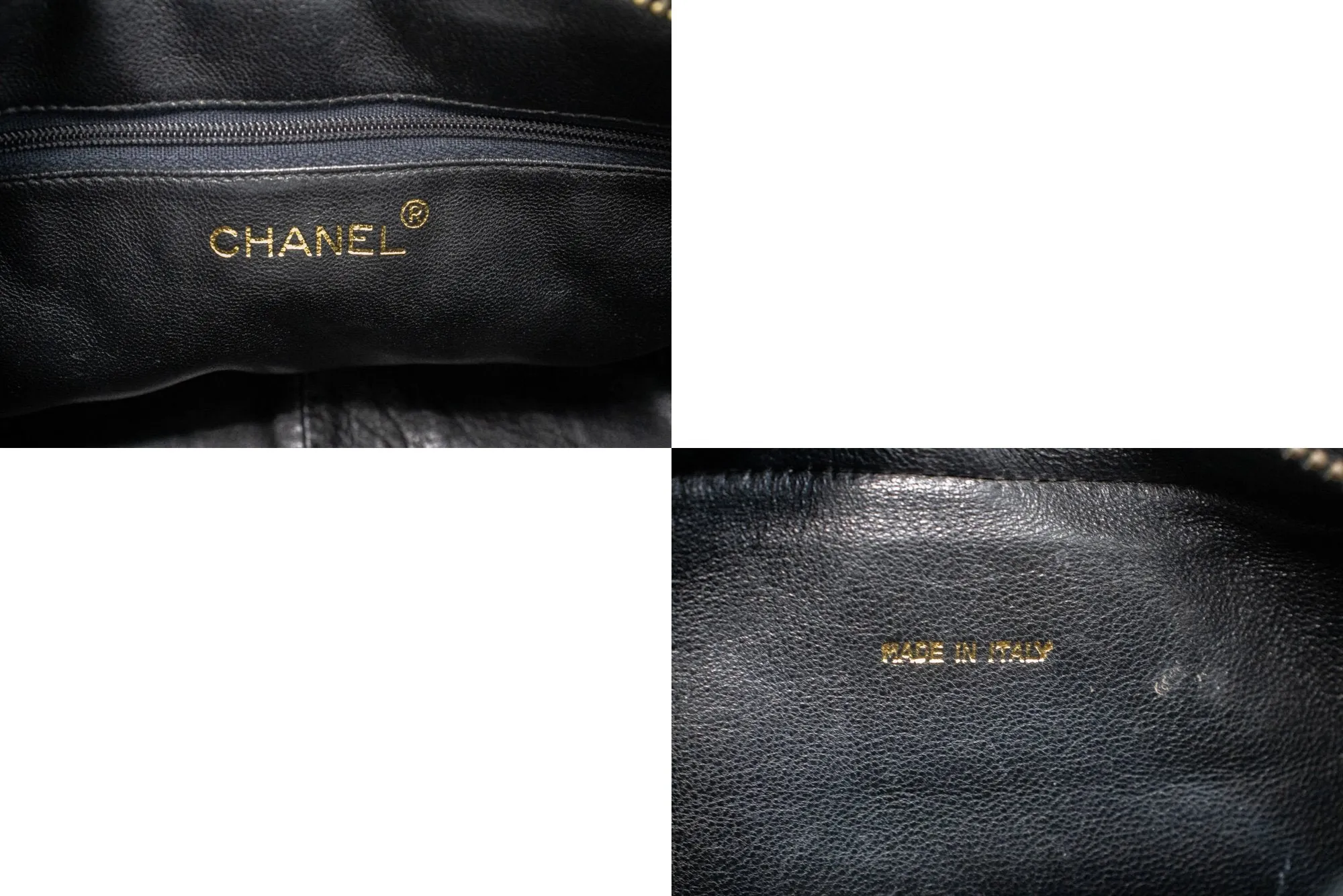 CHANEL Vintage Classic Chain Shoulder Bag Black Quilted Lambskin n17