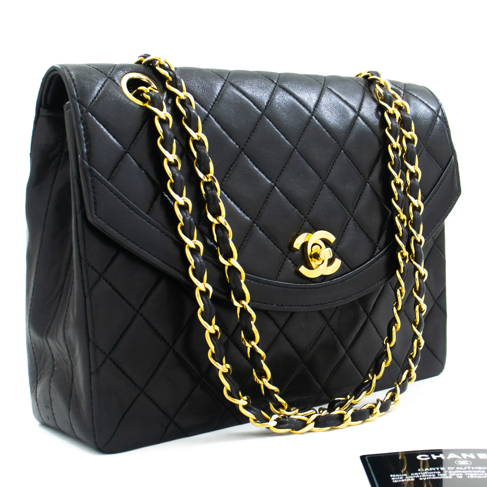 CHANEL Vintage Half Moon Chain Shoulder Bag Single Flap Quilted L32