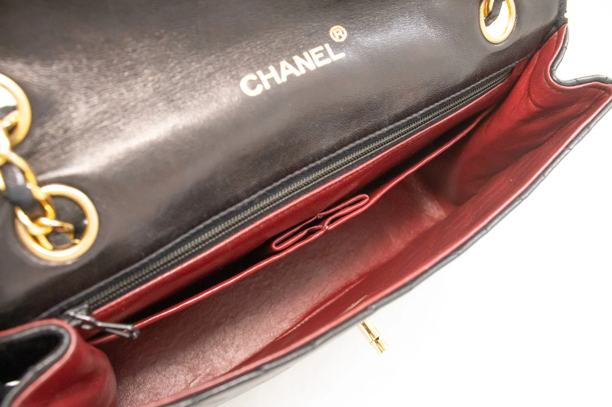 CHANEL Vintage Half Moon Chain Shoulder Bag Single Flap Quilted L32