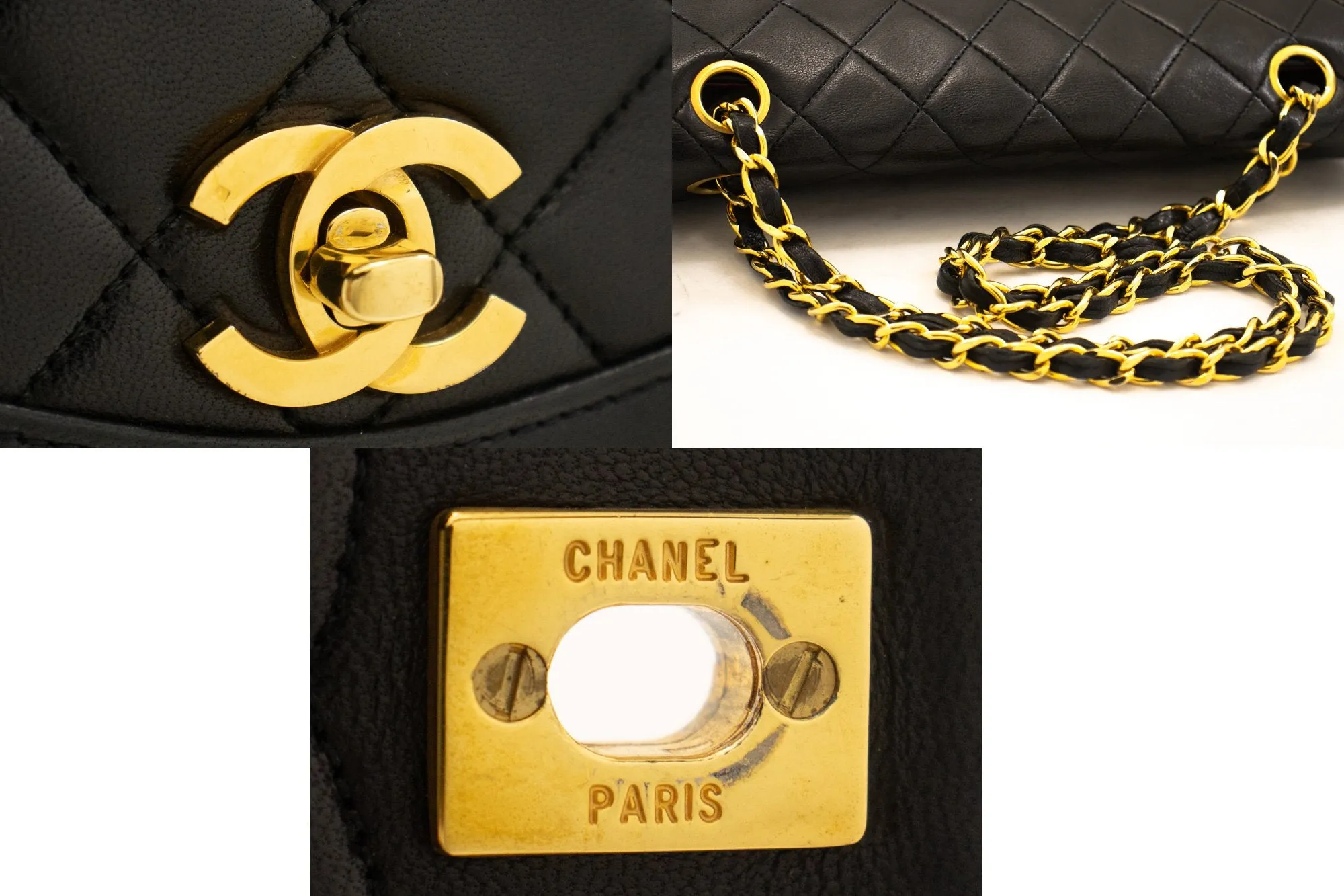 CHANEL Vintage Half Moon Chain Shoulder Bag Single Flap Quilted L32