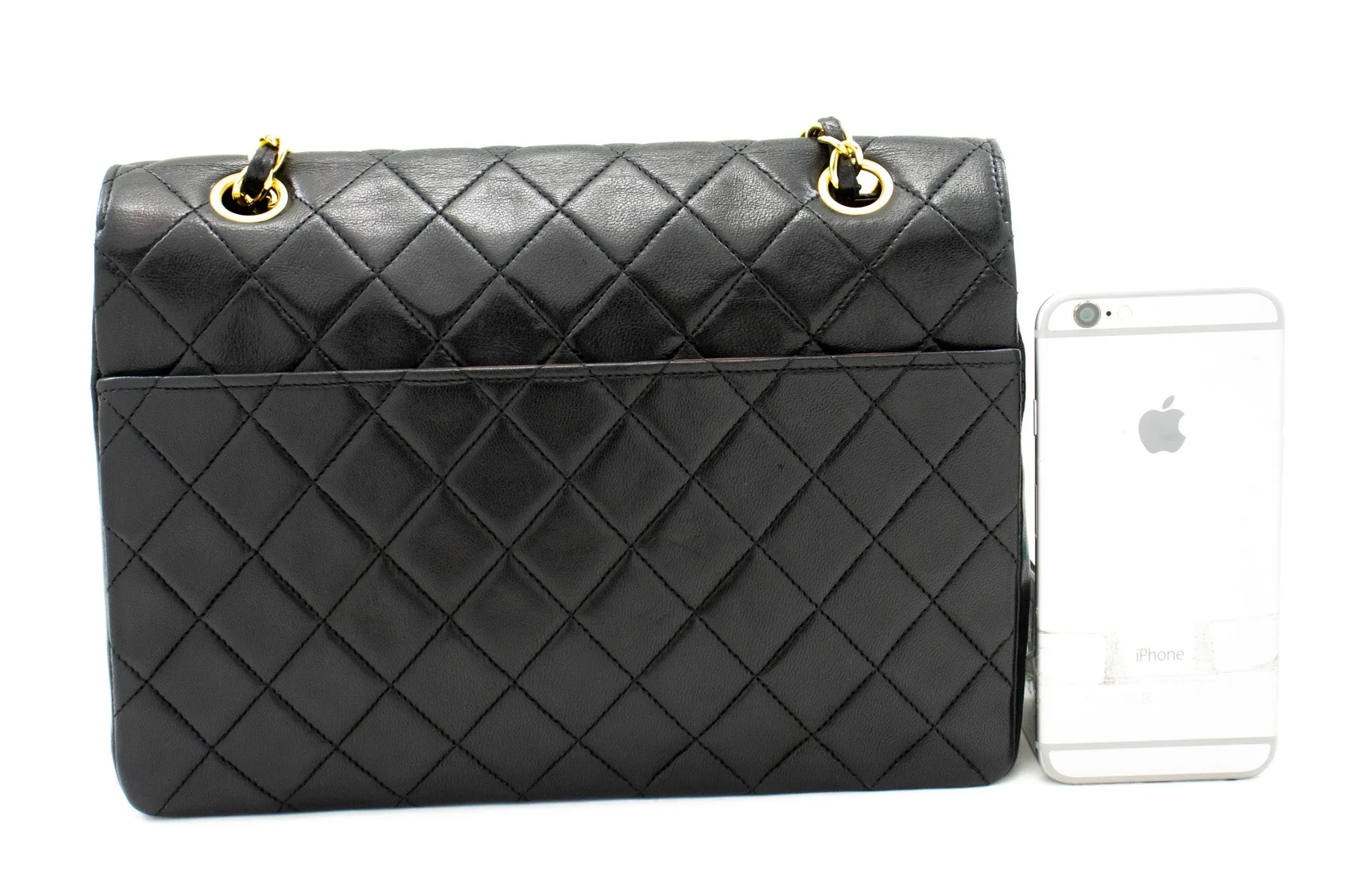 CHANEL Vintage Half Moon Chain Shoulder Bag Single Flap Quilted L32