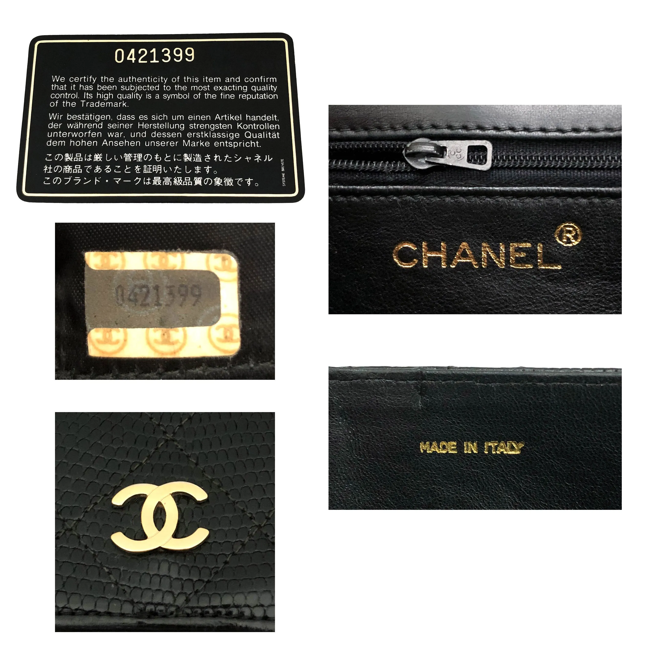 Chanel Vintage Rare Black Lizard Mini Flap Bag