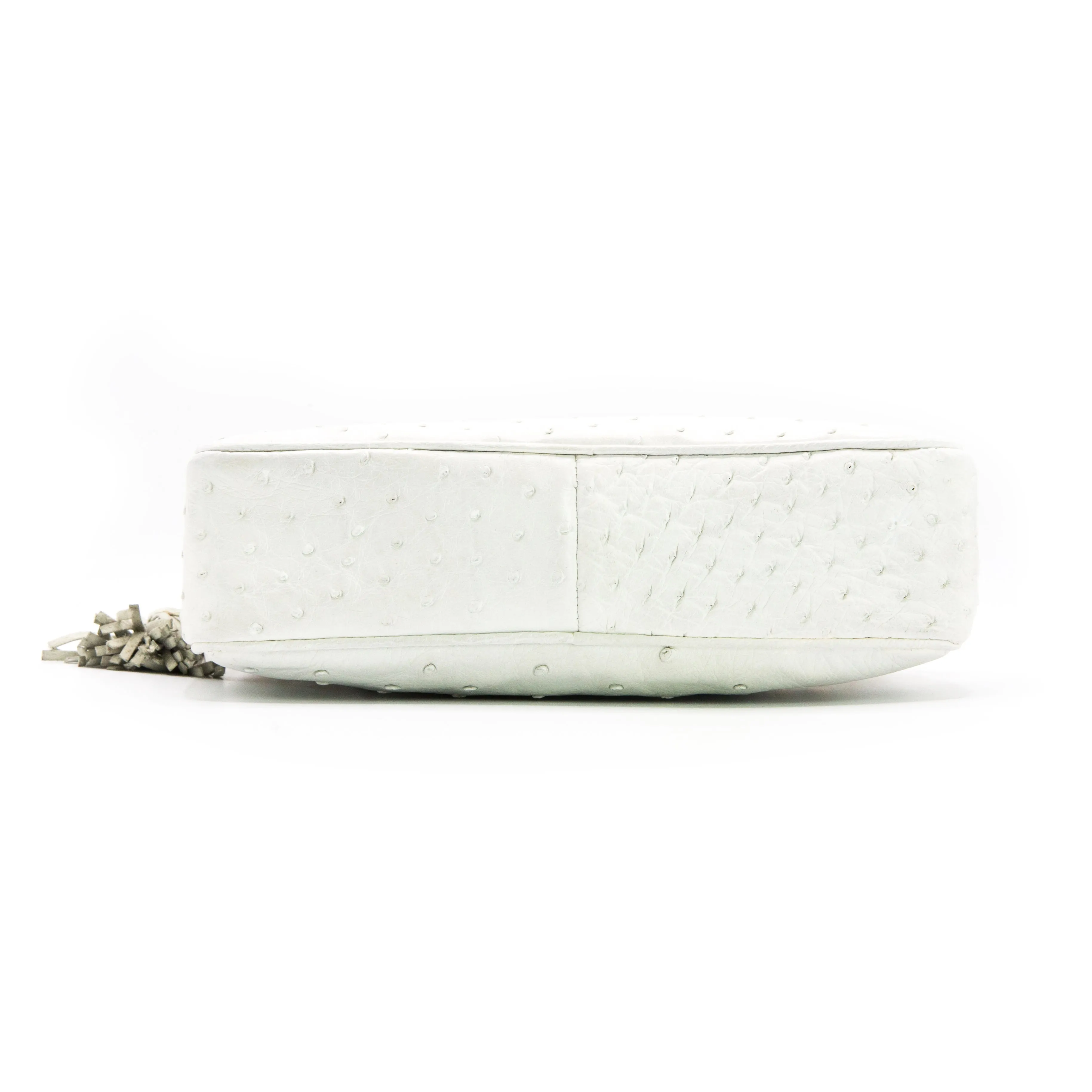 Chanel Vintage White Ostrich Camera Bag