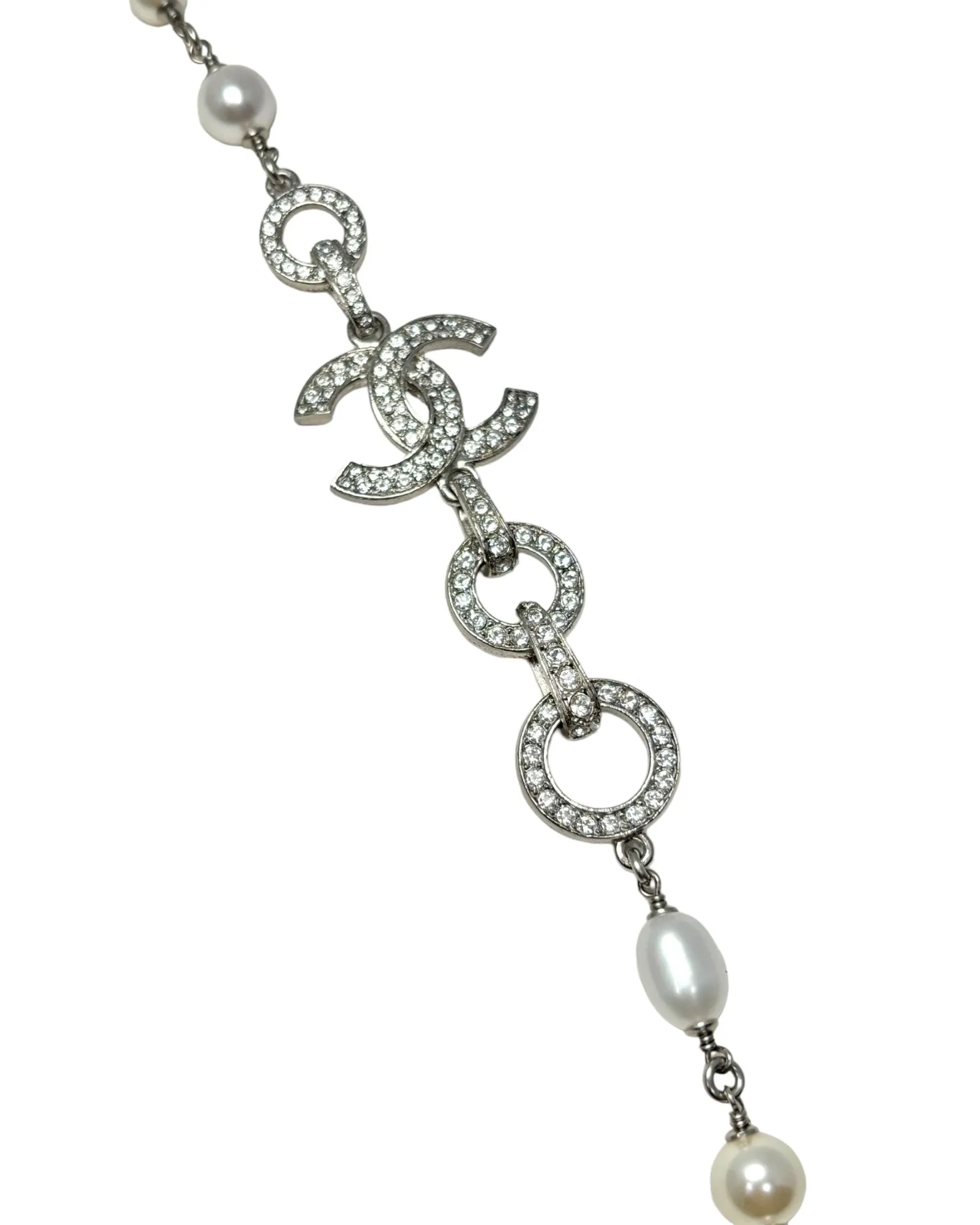 Chanel White Pearl Charm Necklace, SS20, OS