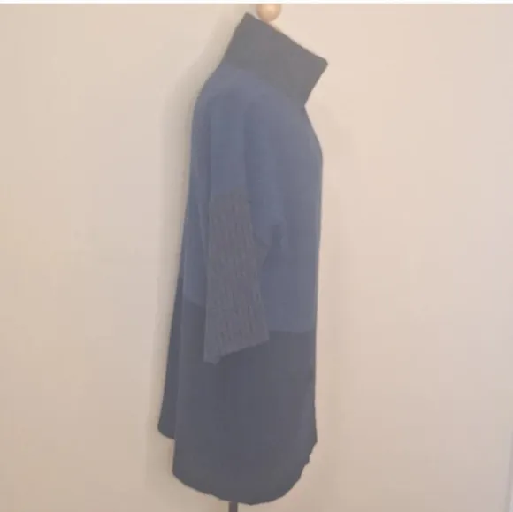 Chiaramente wool blend color block wide sleeve long drop shoulder cardigan SZ L