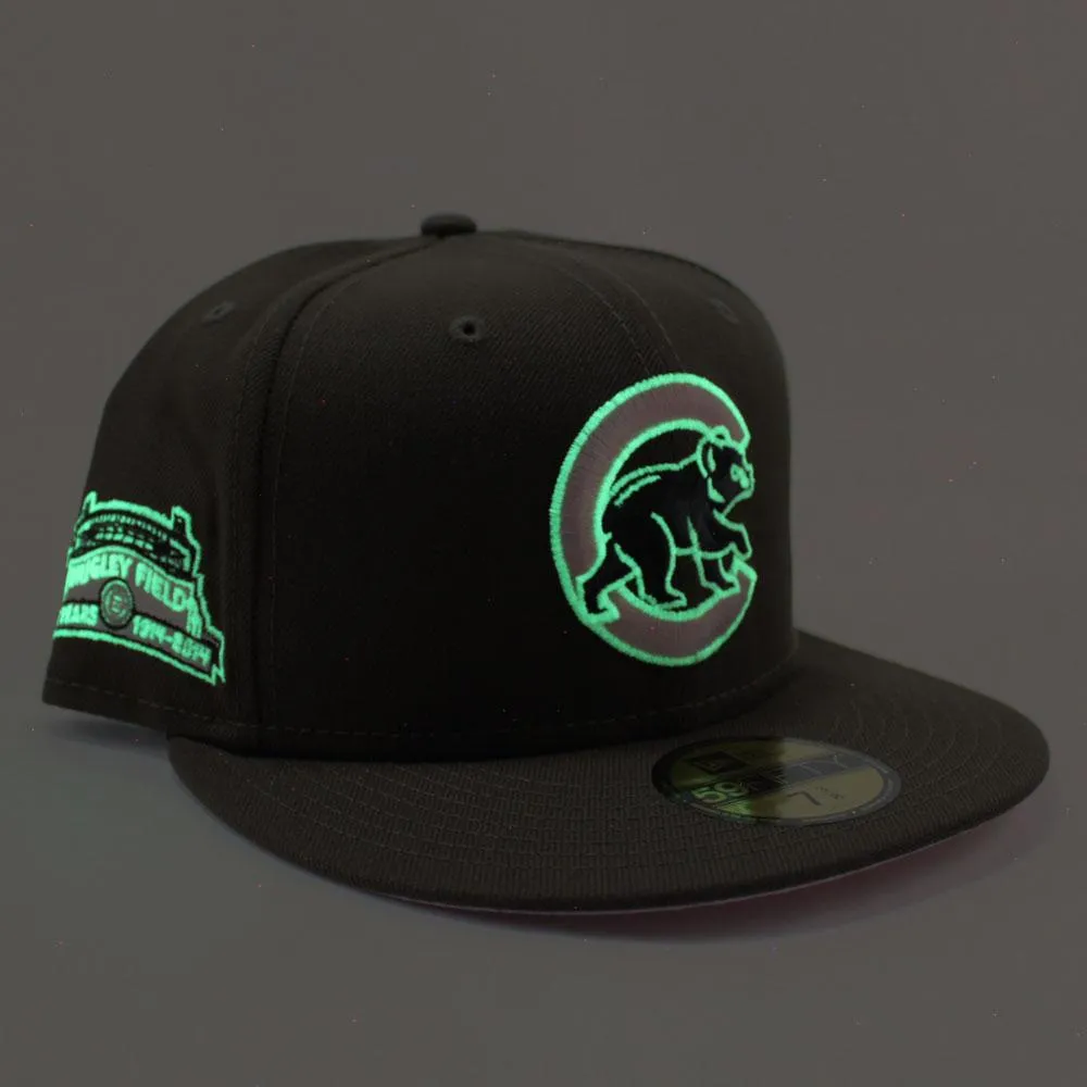 Chicago Cubs 100TH Anniversary New Era 59Fifty Fitted Hat (GITD Logo Brown Pink Under Brim)