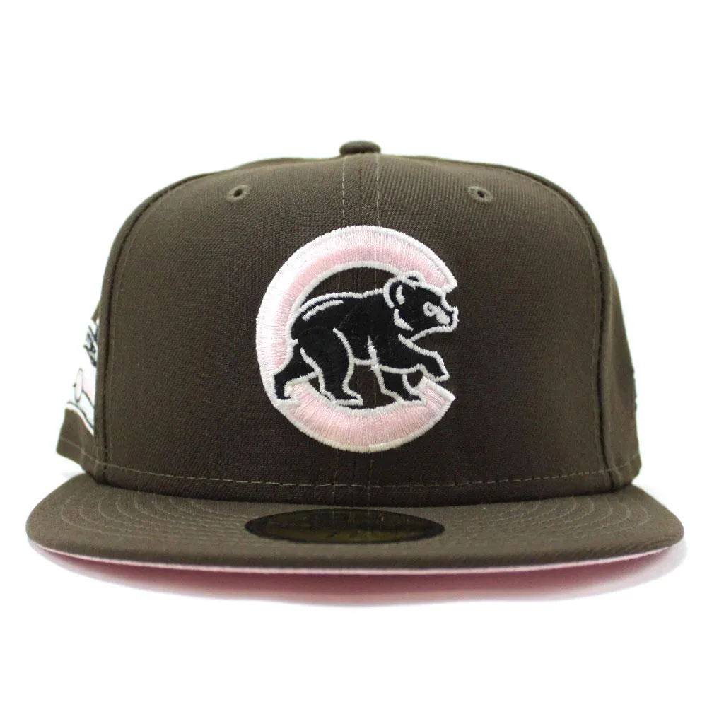 Chicago Cubs 100TH Anniversary New Era 59Fifty Fitted Hat (GITD Logo Brown Pink Under Brim)