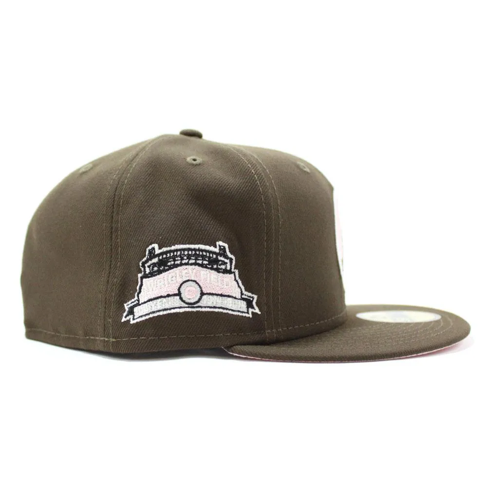 Chicago Cubs 100TH Anniversary New Era 59Fifty Fitted Hat (GITD Logo Brown Pink Under Brim)