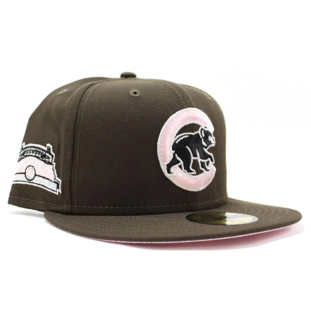 Chicago Cubs 100TH Anniversary New Era 59Fifty Fitted Hat (GITD Logo Brown Pink Under Brim)