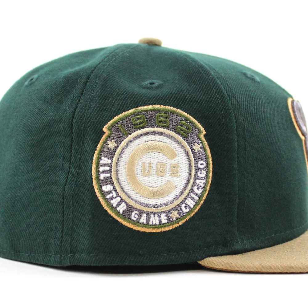 Chicago Cubs 1962 All Star Game New Era 59Fifty Fitted Hat (Dark Green Khaki Bronze Under brim)
