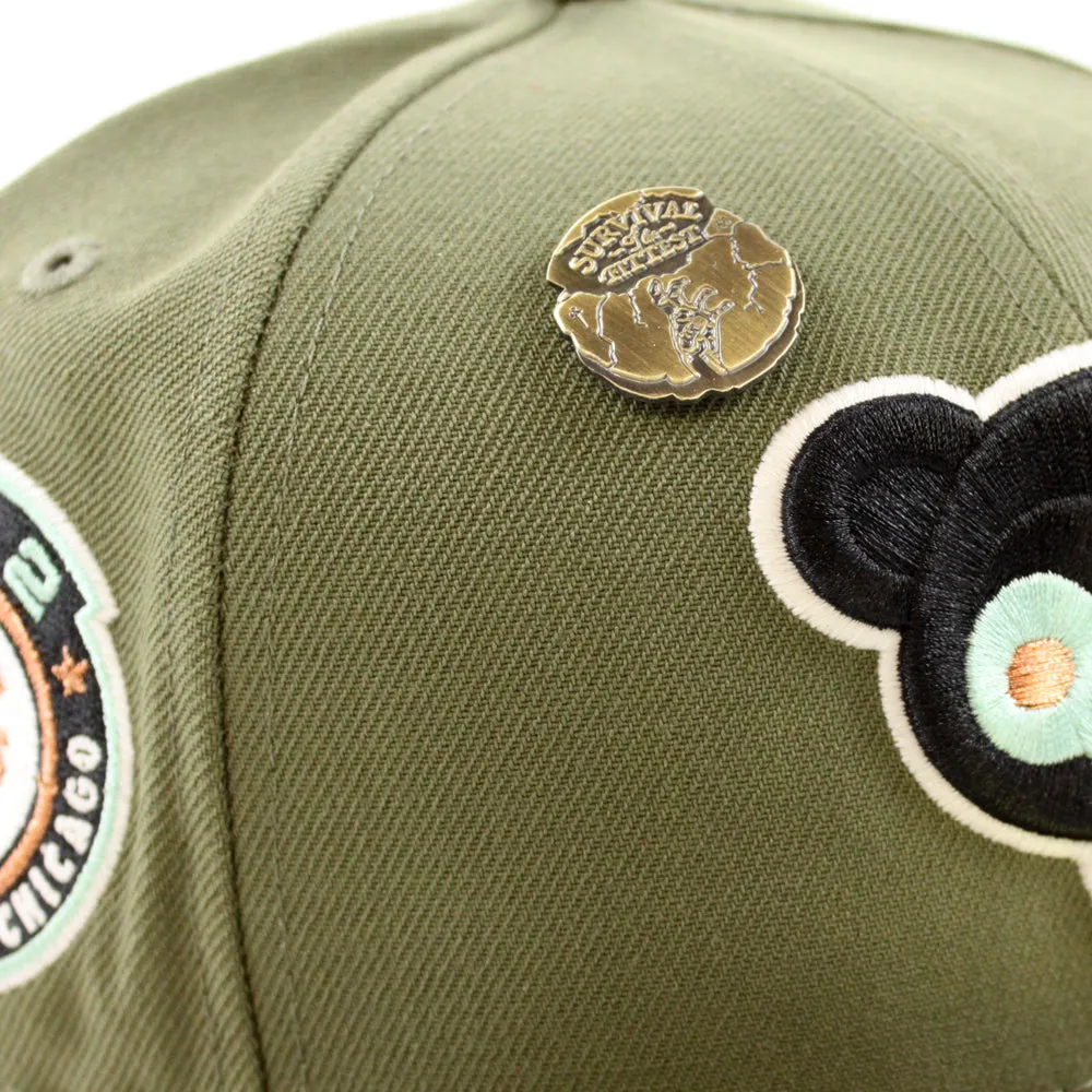 Chicago Cubs 1962 All Star Game New Era 59Fifty Fitted Hat (Zombie Pack Pack GITD Olive Camo Under Brim)