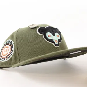 Chicago Cubs 1962 All Star Game New Era 59Fifty Fitted Hat (Zombie Pack Pack GITD Olive Camo Under Brim)