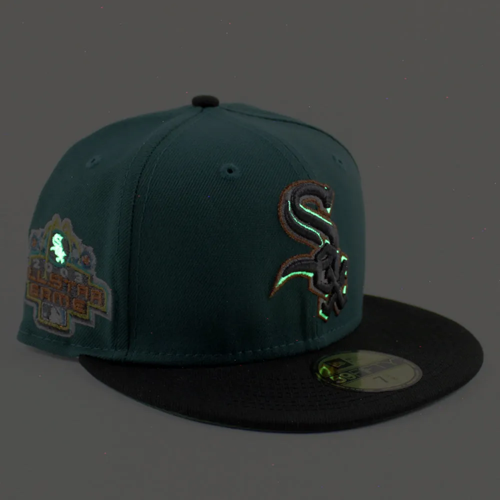 Chicago White Sox 2003 All Star Game New Era Fitted 59Fifty Hat (Pine Green Black Mountain Green Under Brim)
