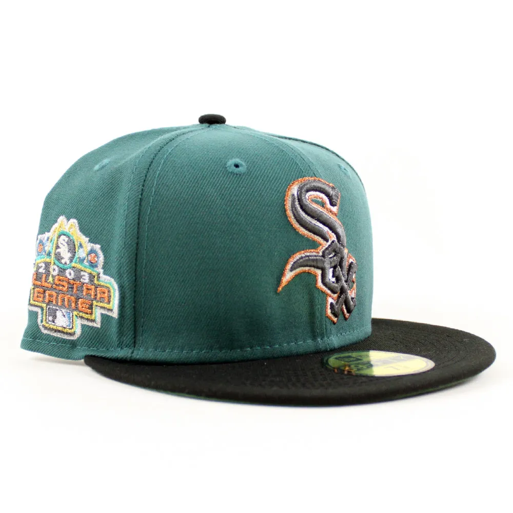 Chicago White Sox 2003 All Star Game New Era Fitted 59Fifty Hat (Pine Green Black Mountain Green Under Brim)