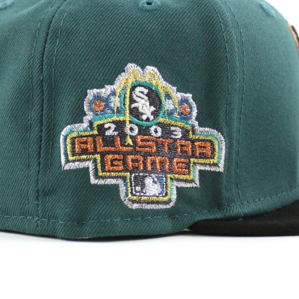 Chicago White Sox 2003 All Star Game New Era Fitted 59Fifty Hat (Pine Green Black Mountain Green Under Brim)