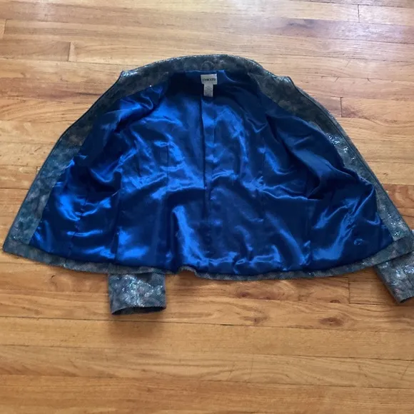 Chicos Snake Print Leather Blazer