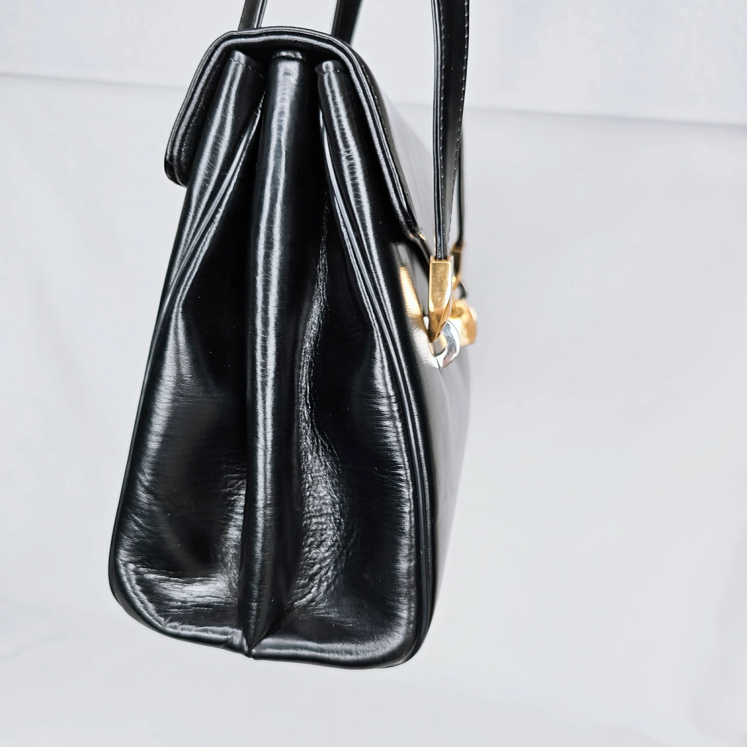 Christian Dior Black Leather Shoulder Flap Bag with Coin Purse