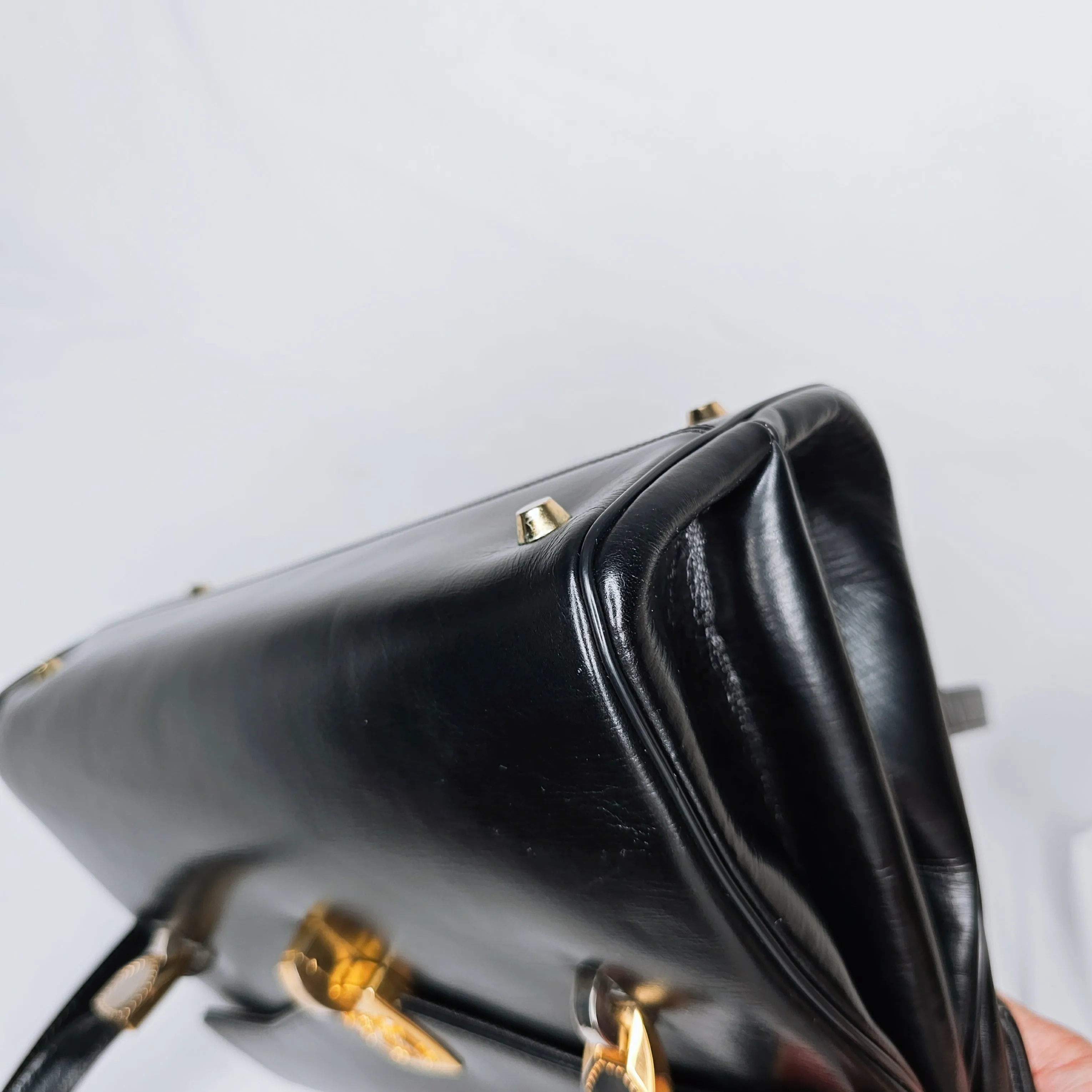 Christian Dior Black Leather Shoulder Flap Bag with Coin Purse