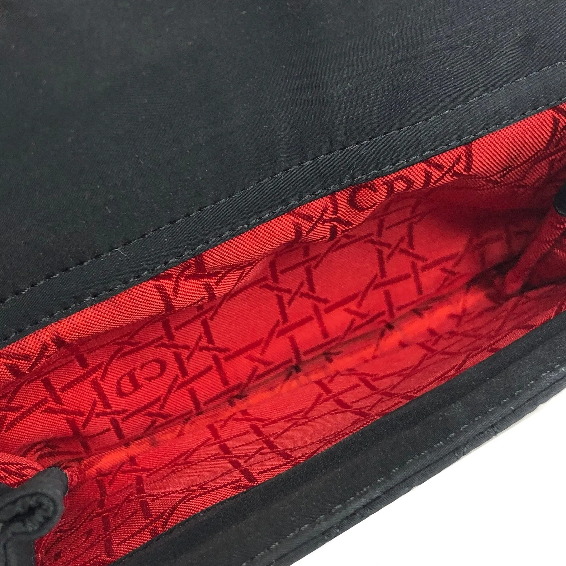 Christian Dior Cannage Logo Motif Charm Nylon Shoulder bag Black Vintage e7e3wt