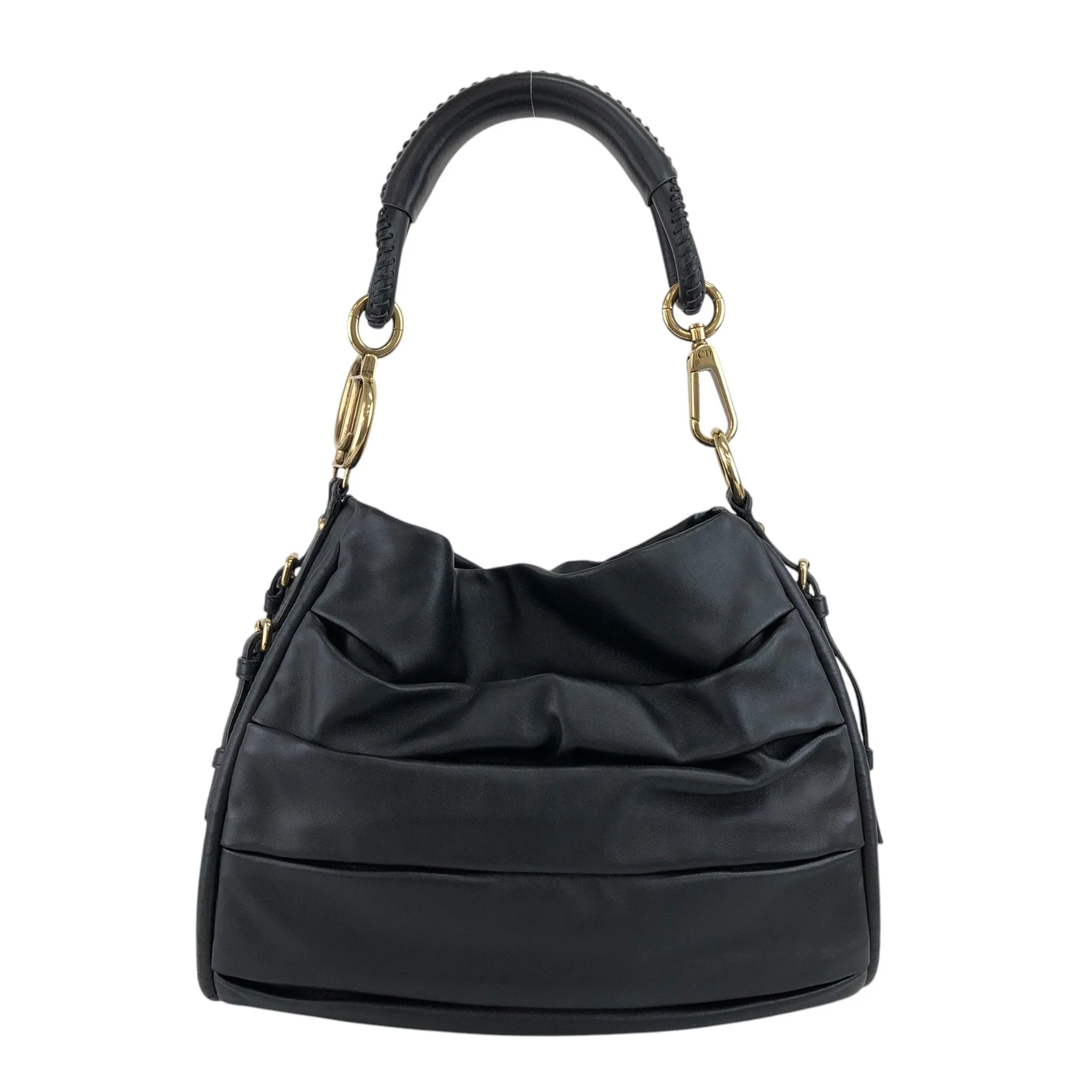 Christian Dior CD Logo Motif Shoulder bag Black Vintage t8bvsc