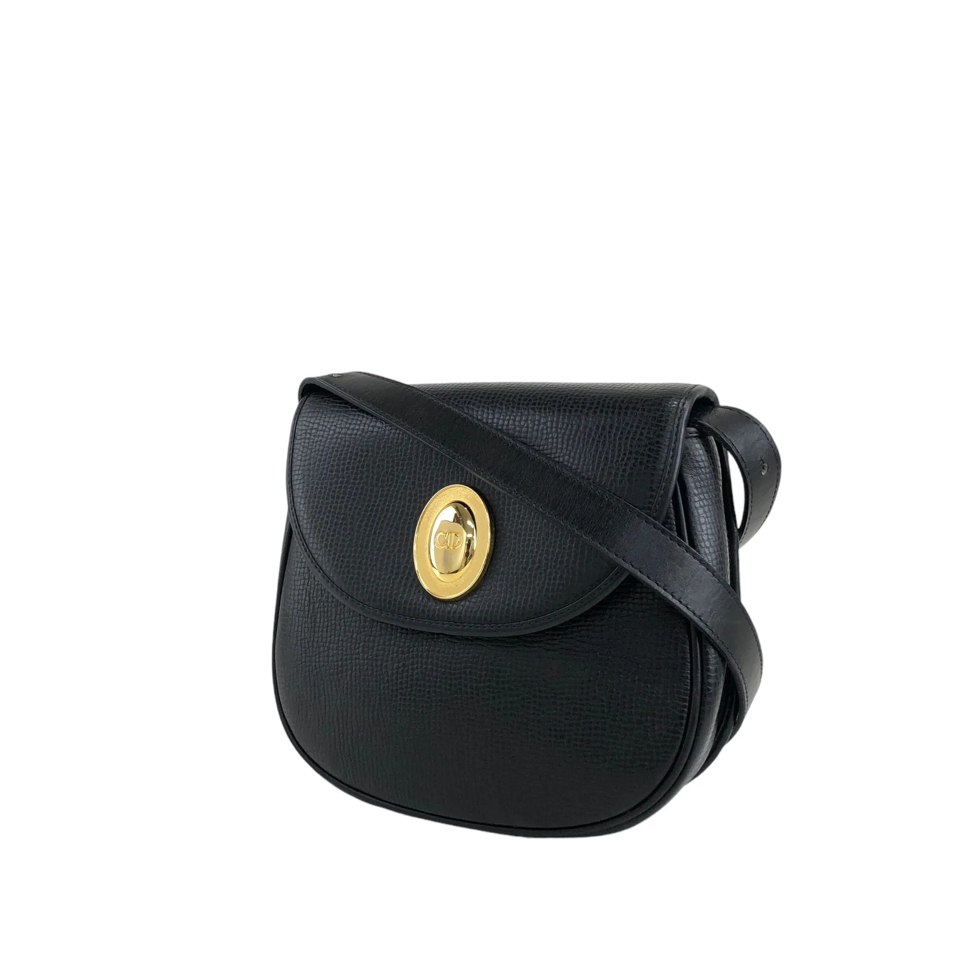 Christian Dior CD Logo Shoulder bag Black Vintage seeypn