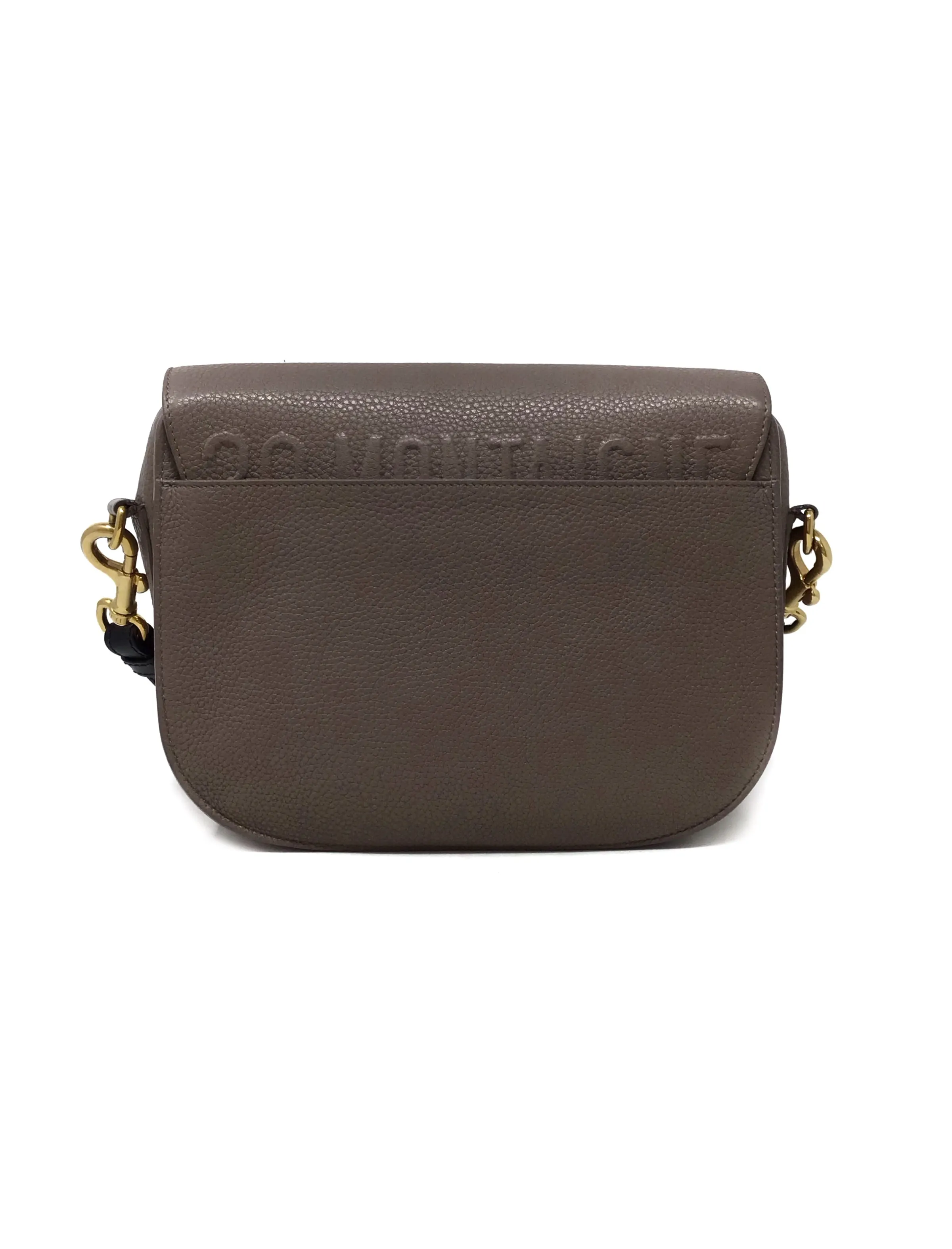 Christian Dior LG 'Bobby' Grained Calfskin W/Blue Dior Oblique Embroidered Strap