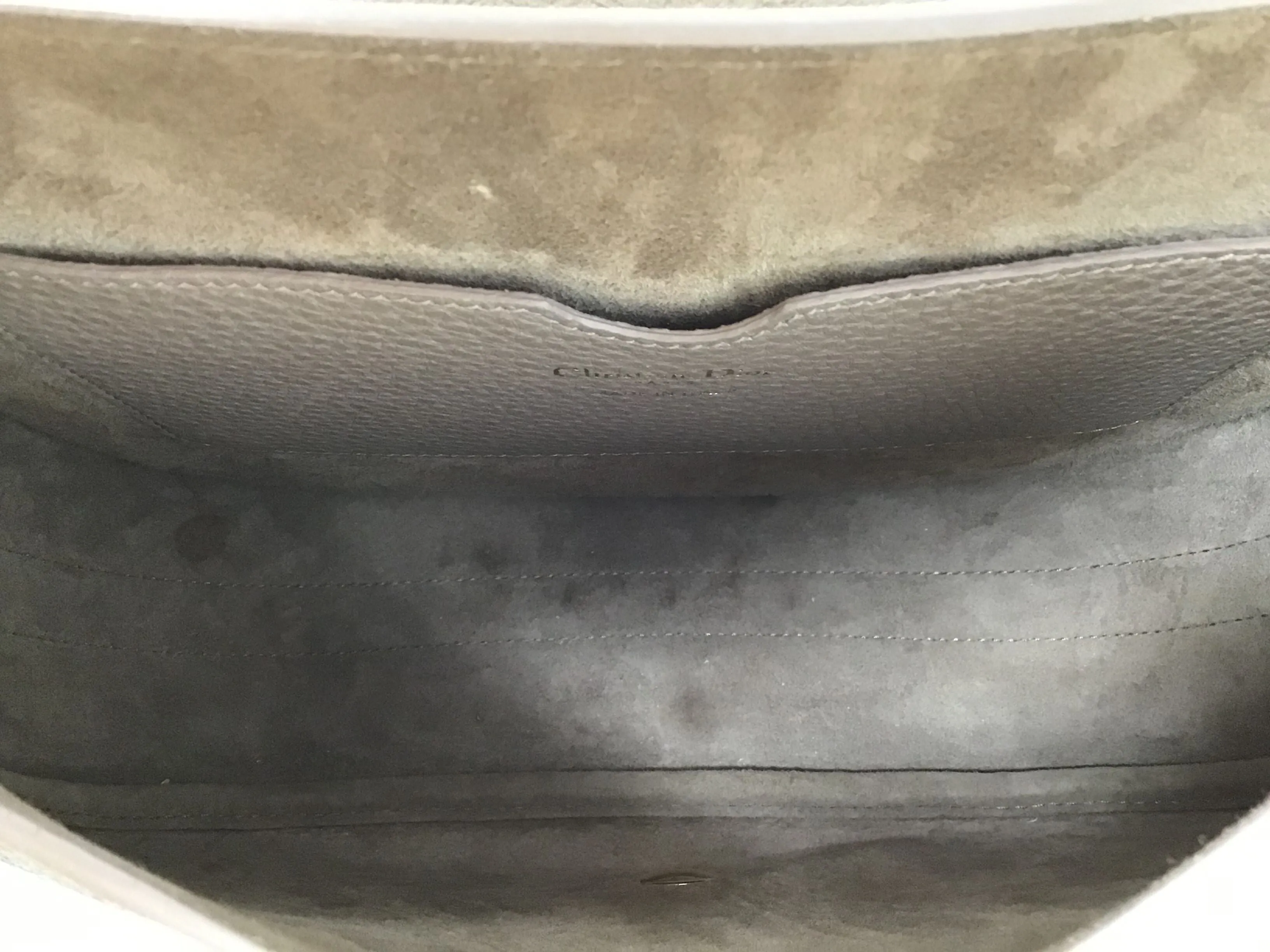 Christian Dior LG 'Bobby' Grained Calfskin W/Blue Dior Oblique Embroidered Strap