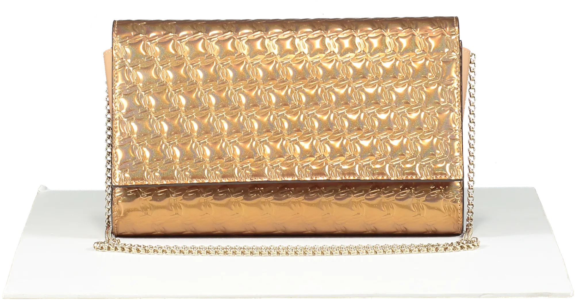 Christian Louboutin Metallic Copper Imprinted Crossbody / Clutch Bag