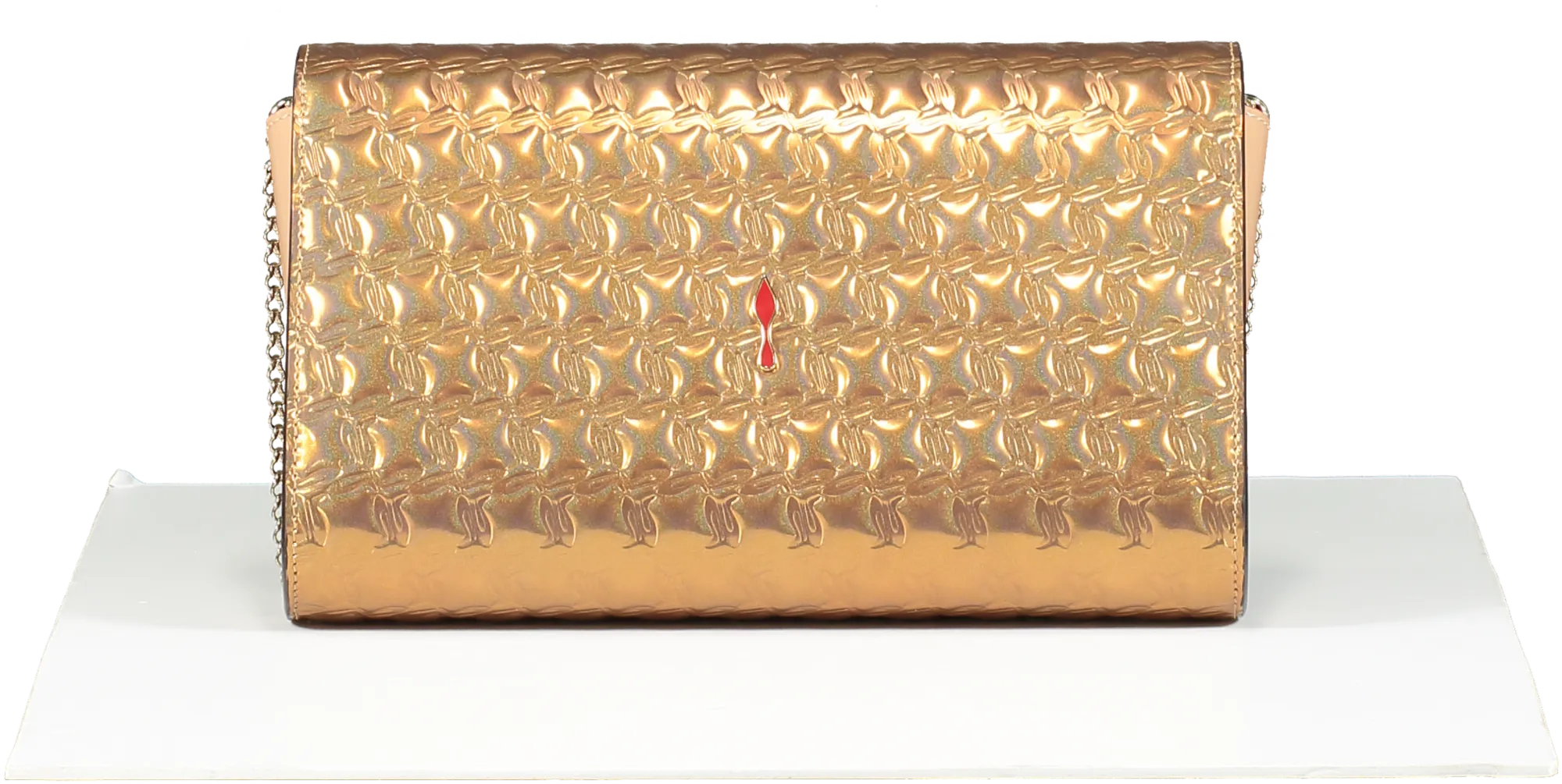 Christian Louboutin Metallic Copper Imprinted Crossbody / Clutch Bag
