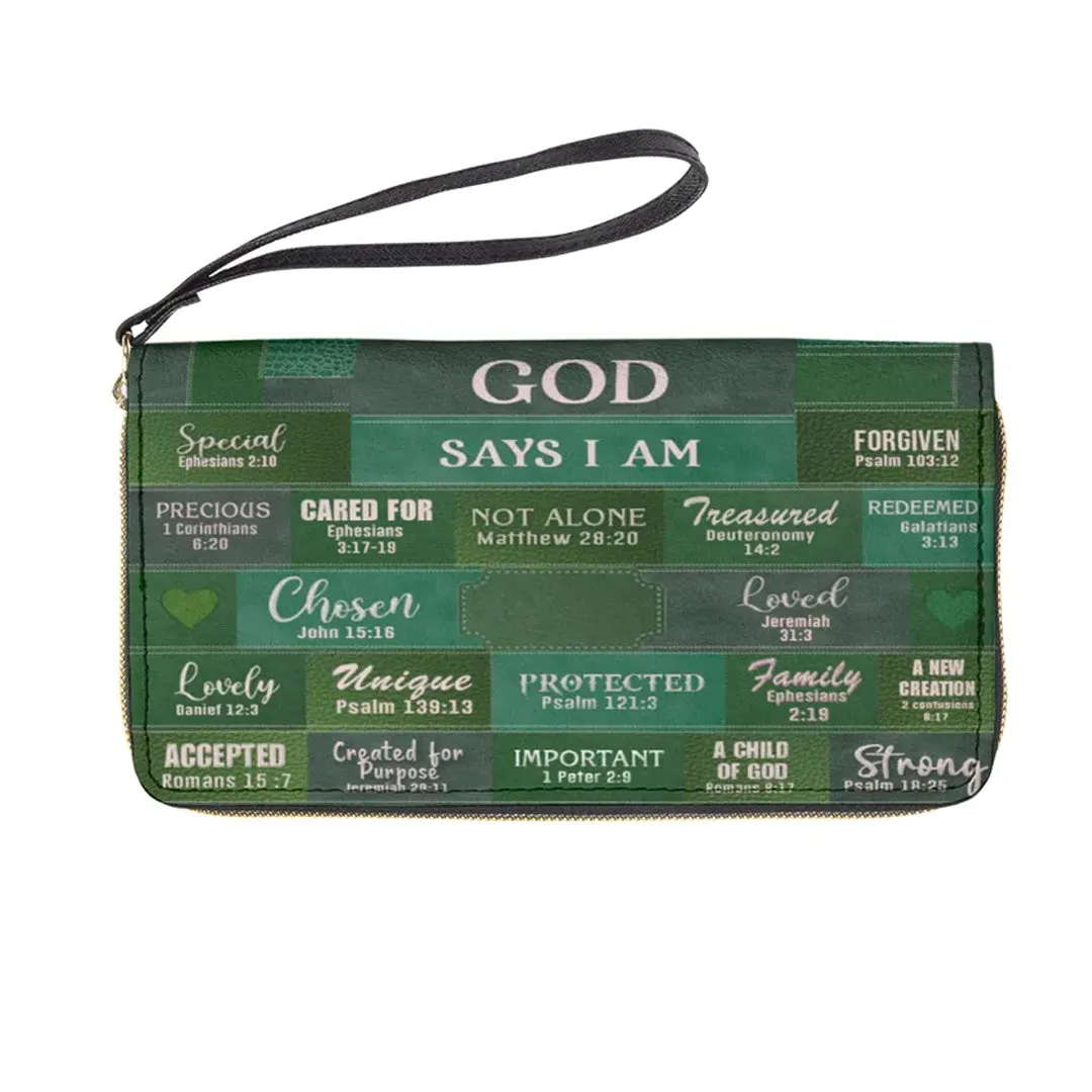 Christianartbag Clutch Purse, God Says I Am Clutch Purse For Women, Personalized Name, Christian Gifts For Women, CAB39091223.