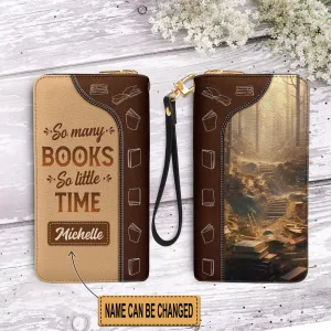 Christianartbag Clutch Purse, So Many Books So Little Time Clutch Purse For Women, Personalized Name, Christian Gifts For Women, CAB02050124.