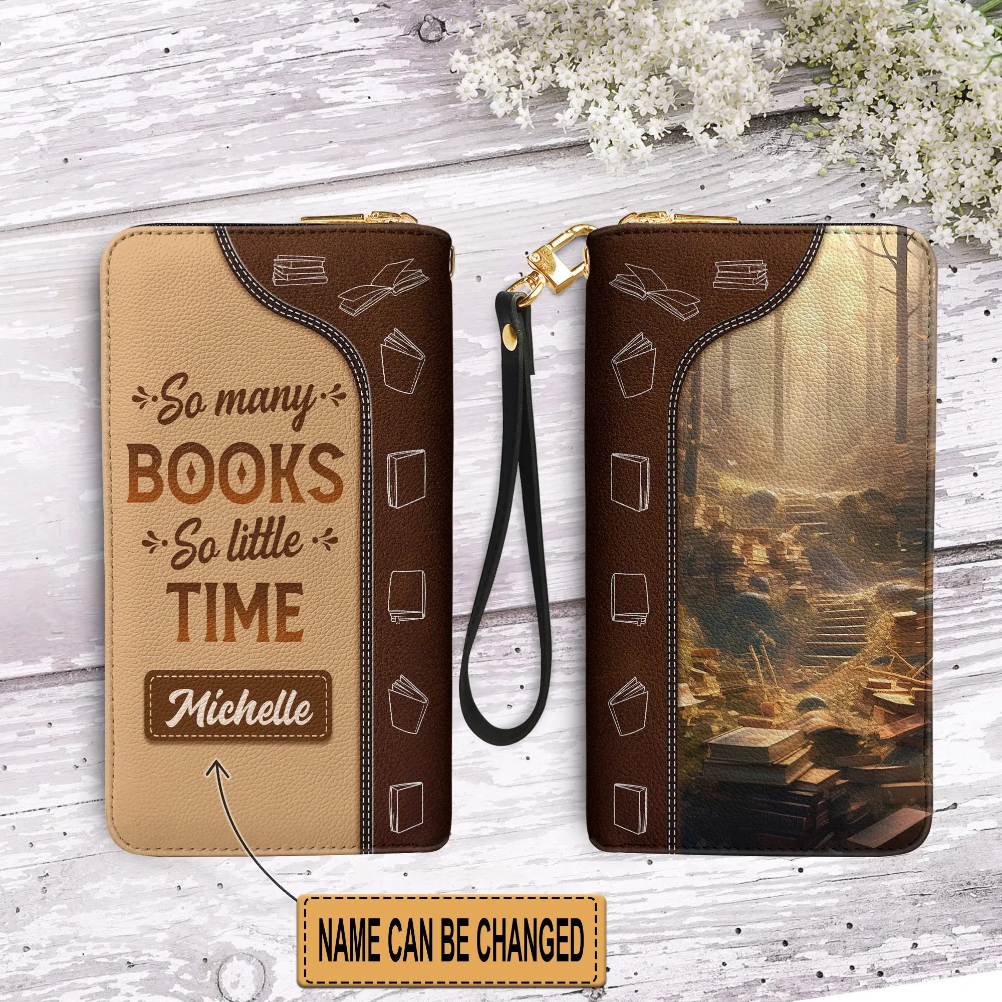 Christianartbag Clutch Purse, So Many Books So Little Time Clutch Purse For Women, Personalized Name, Christian Gifts For Women, CAB02050124.