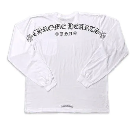 Chrome Hearts "USA Shoulder Logo" L/S Tee White