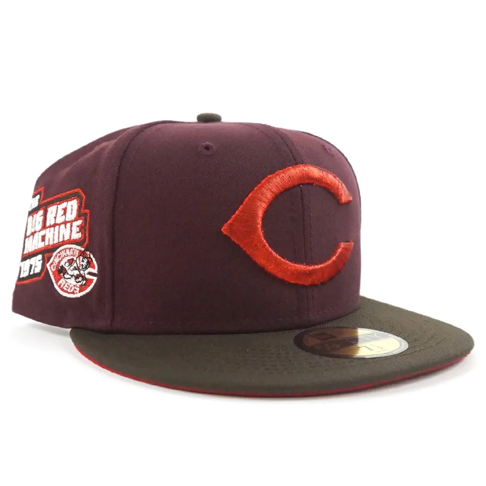 Cincinnati Reds The Big Red Machine 1975 New Era 59Fifty Fitted Hat (Maroon Walnut Red Under Brim)