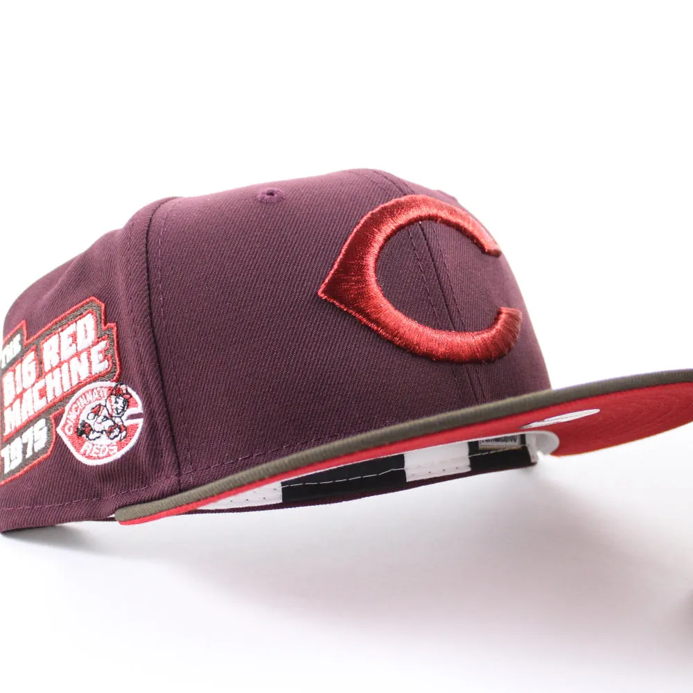 Cincinnati Reds The Big Red Machine 1975 New Era 59Fifty Fitted Hat (Maroon Walnut Red Under Brim)