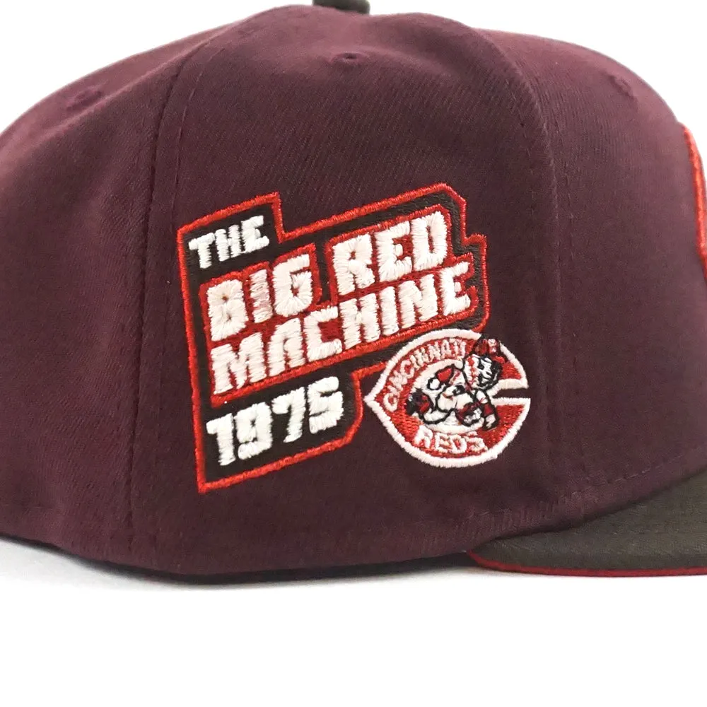 Cincinnati Reds The Big Red Machine 1975 New Era 59Fifty Fitted Hat (Maroon Walnut Red Under Brim)