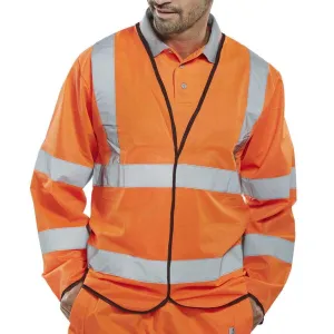 Class 3 Orange Hi Vis Long Sleeved Waistcoat