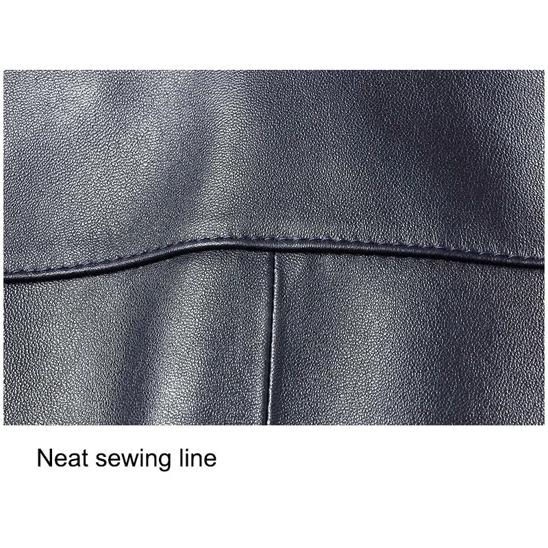Classic leather jacket in Navy Blue for Men.