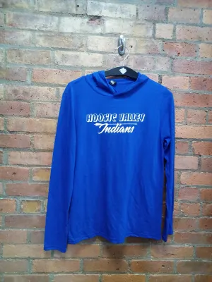 CLEARANCE - Hoosic Valley Indians Youth Hooded Long Sleeved Shirt - Size Youth XL