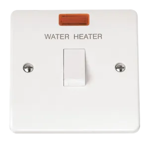Click Mode CMA042 White Moulded 20A DP ‘Water Heater’ Switch   Neon