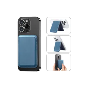 Color: BLUE - Sleek Wally Strong Magnetic Back Wallet For Apple iPhones and Sams