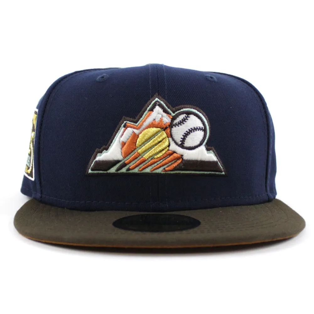 Colorado Rockies 25TH Anniversary New Era 59Fifty Fitted Hat (GITD Oceanside Blue Walnut Peanut Under Brim)