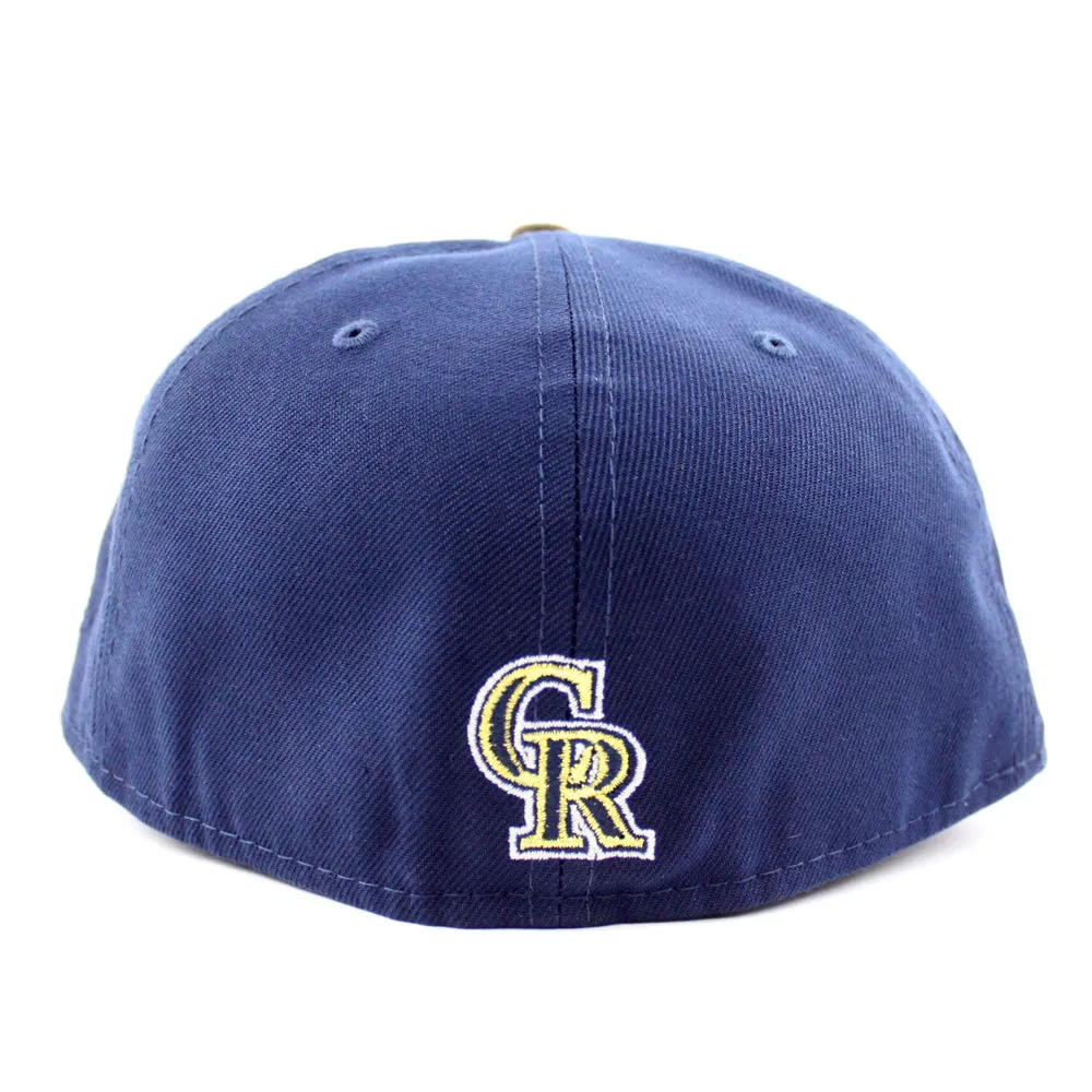 Colorado Rockies 25TH Anniversary New Era 59Fifty Fitted Hat (GITD Oceanside Blue Walnut Peanut Under Brim)